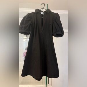 Chic Black Puff Sleeve Mini Dress